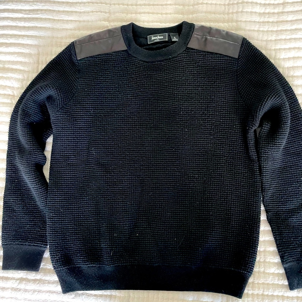 Neiman Marcus cashmere/leather sweater - M